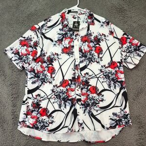 New Floral‎ Button Up Shirt - Short Sleeve, Casual, XXL Daupanzees